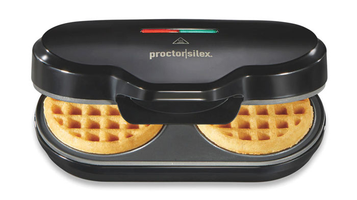 petite double nonstick waffle maker